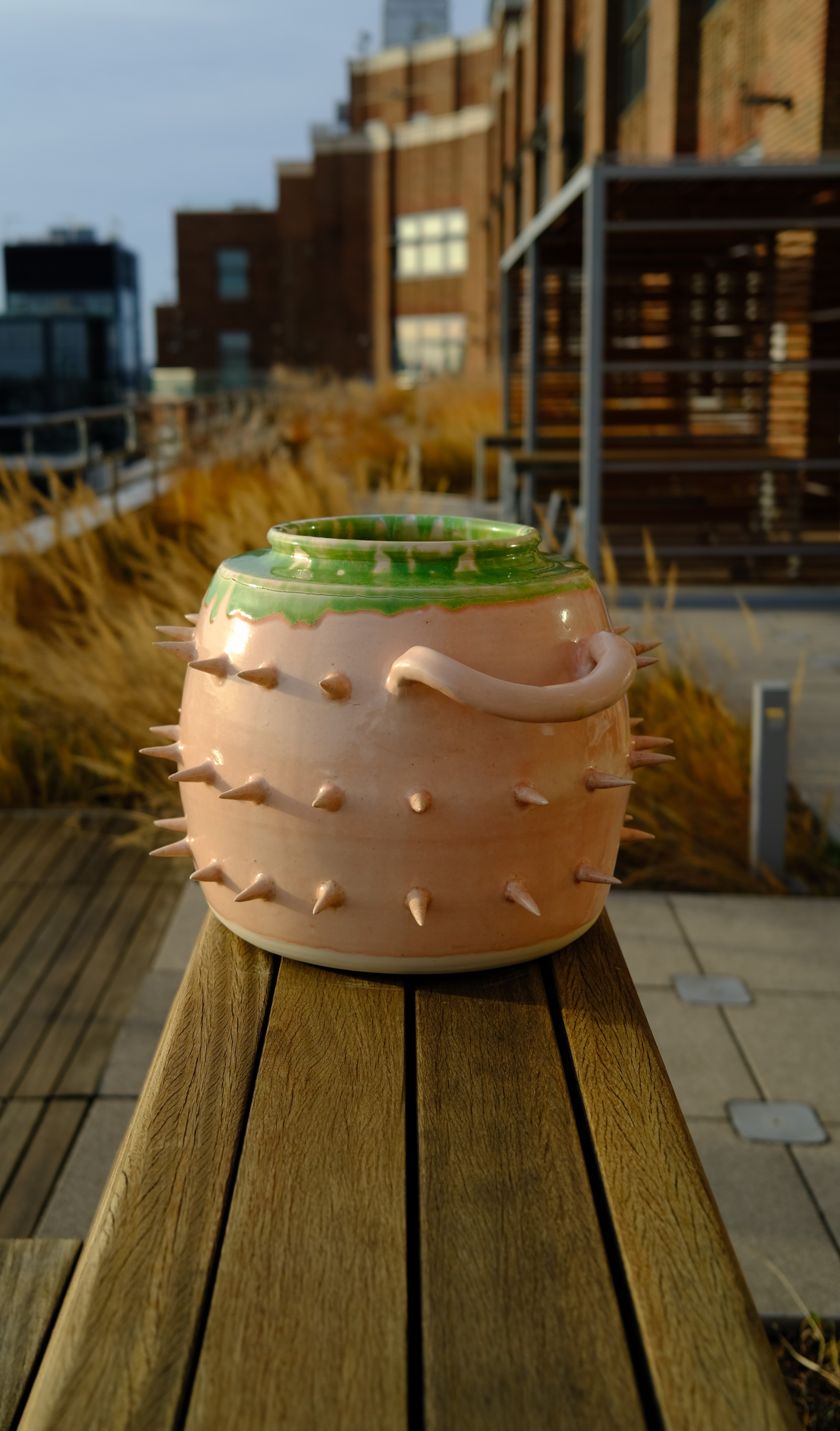 pink spiked jug
